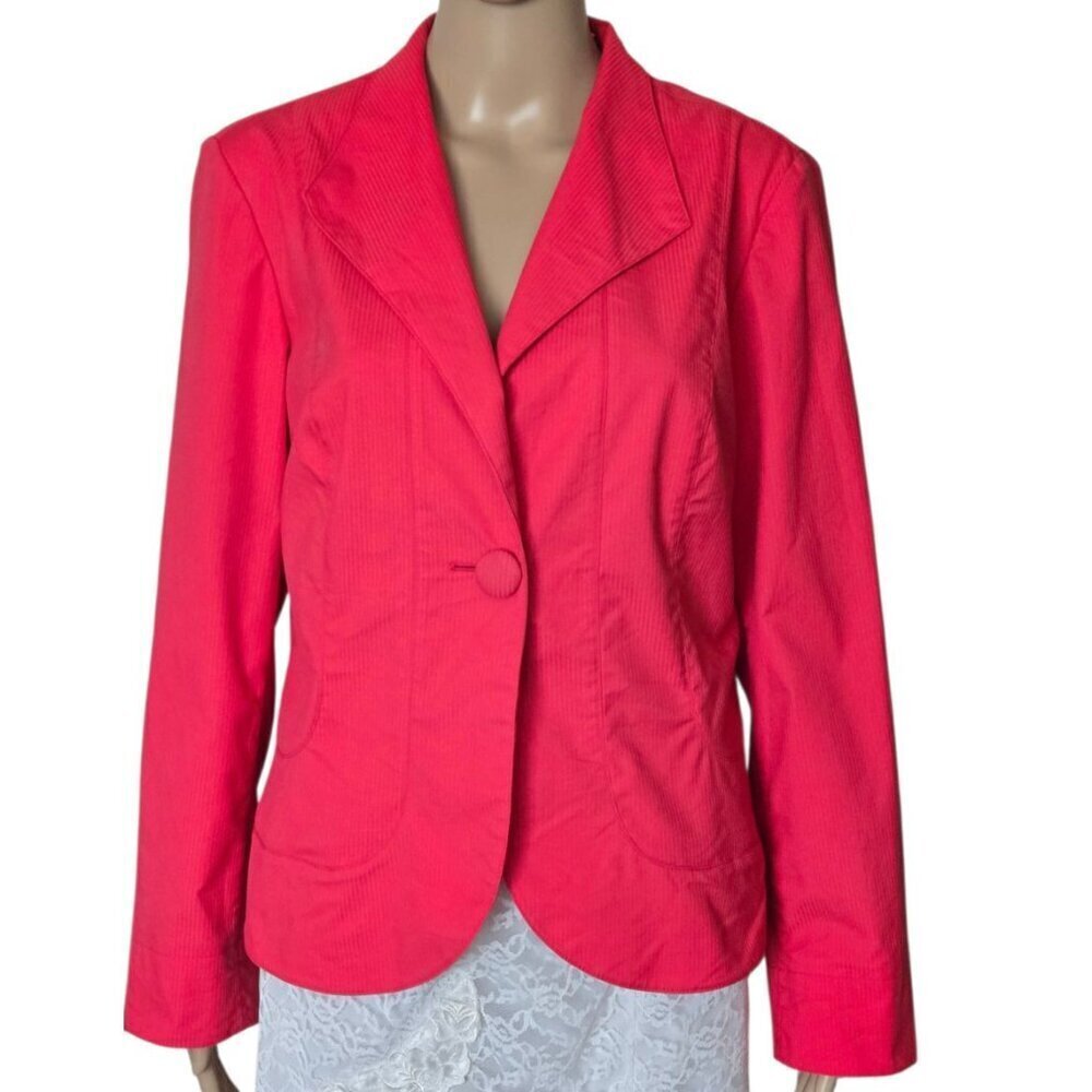 COLDWATER CREEK Celebrate Life's Beauty Coral Blazer Women's 12 - Picture 3 of 9